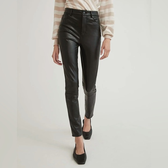 RW&CO Faux Leather High-Rise Slim Fit Pant 32 - Picture 6 of 6